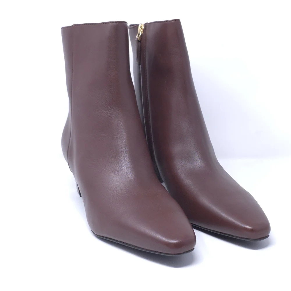 LAUREN Ralph Lauren Ankle Boots Willa Dark Mahogany 9.5 Medium - Picture 2 of 10